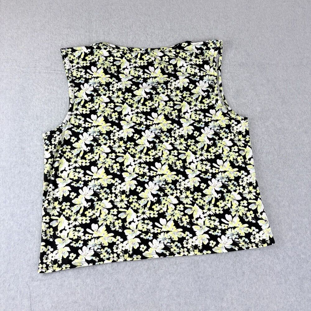 STEVE MADDEN Floral Sleeveless Tank Top Women’s 2X Black Yellow Casual - Picture 2 of 8